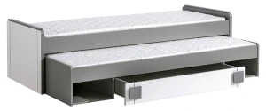 Ausziehbares Bett 80x200 cm Gumi G16 mit Matratzen Weiß/Antrazit
