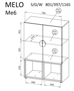 Kommode für das Schlafzimmer und das Wohnzimmer Melo ME6 Kaschmir Avocado
