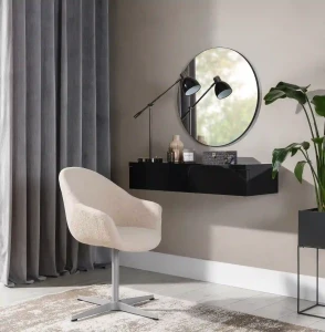 Schminktisch mit Spiegel für Schlafzimmer Navene NV-01/NV-02 Schwarz matt/schwarz glänzend