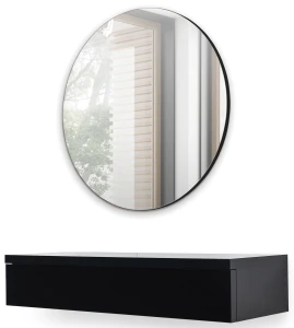 Schminktisch mit Spiegel für Schlafzimmer Navene NV-01/NV-02 Schwarz matt/schwarz glänzend