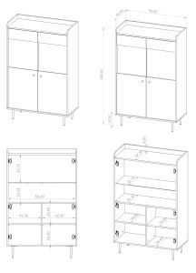 Vitrine Vasina VS10 für das Wohnzimmer mit LED Brandy Castello