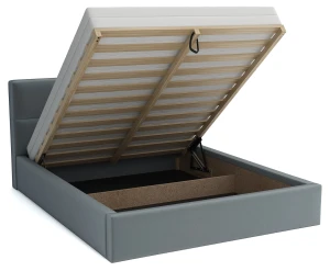 Doppelbett 140x200 mit Matratze - Alaska Weißes Ökoleder