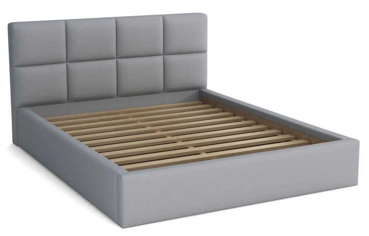 Doppelbett 140x200 mit Container - Alaska Grey eco leather