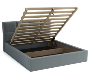 Einzelbett 120x200 mit Matratze - Alaska Grey eco leather