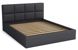 Jugendbett 120x200 mit Container - Alaska Graphite eco Leder