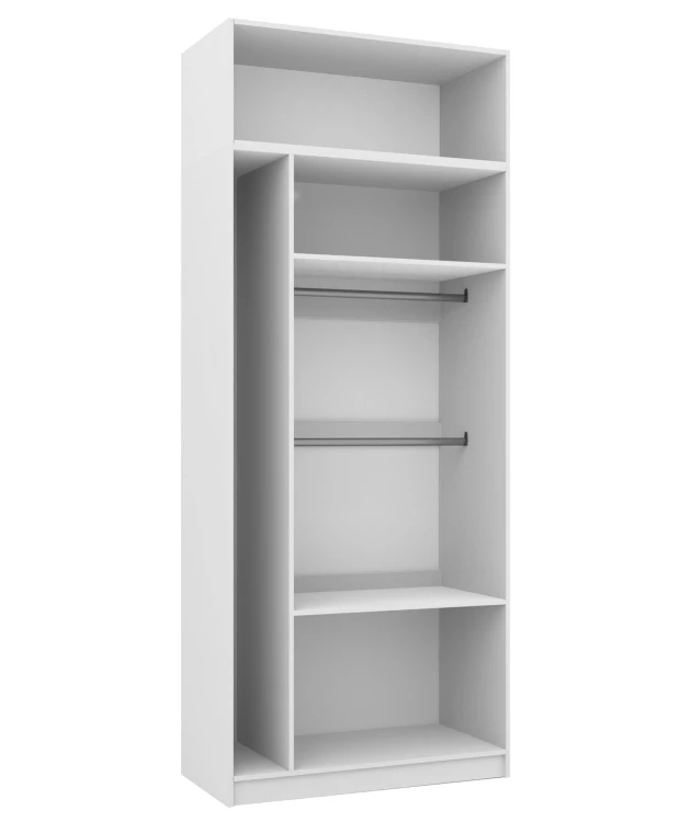 Kleiderschrank mit offenem Oberteil 100 cm für den modularen Kleiderschrank FOXEN Weiß