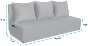 Sofa mit Schlaffunktion und Staufach TANIA 3 Grau
