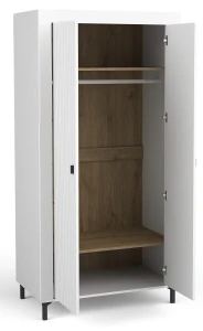 Schlafzimmerschrank Mossa MO1 Weiß/Whiskyeiche