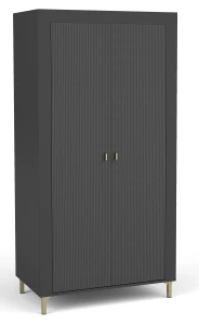 Schlafzimmerschrank Mossa MO1 Schwarz/Whiskyeiche