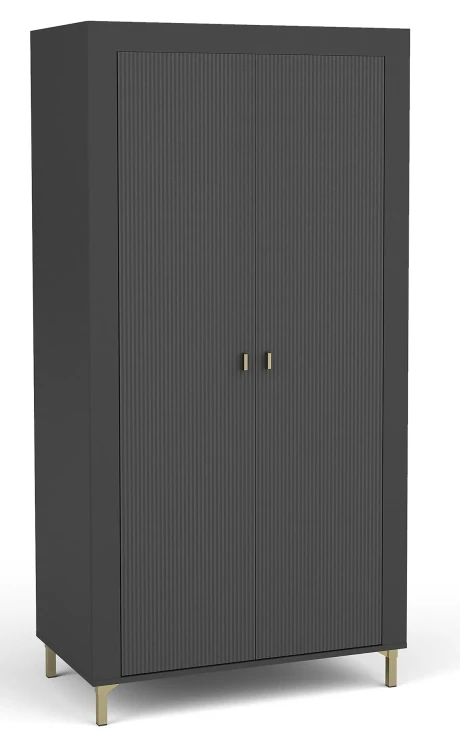Schlafzimmerschrank Mossa MO1 Schwarz/Whiskyeiche