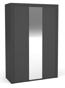 Kleiderschrank mit Spiegeln Mossa MO2 Schwarz/Whiskyeiche