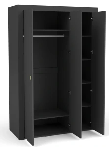 Kleiderschrank mit Spiegeln Mossa MO2 Schwarz/Whiskyeiche