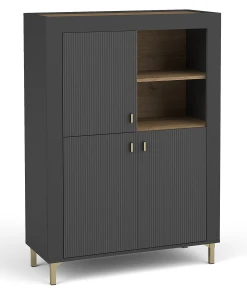 Kommode für das Wohnzimmer Mossa MO5 Schwarz/Whiskyeiche