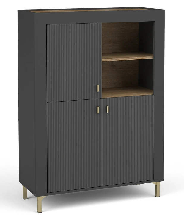 Kommode für das Wohnzimmer Mossa MO5 Schwarz/Whiskyeiche