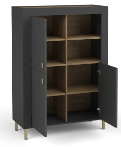 Kommode für das Wohnzimmer Mossa MO5 Schwarz/Whiskyeiche