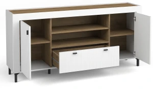 Wohnzimmerkommode Mossa MO7 Weiß/Whiskyeiche