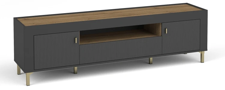 TV-Schrank Mossa MO8 Schwarz/Whiskyeiche