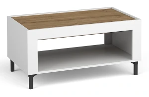 Wohnzimmer Couchtisch Mossa MO9 Weiß/Whiskyeiche