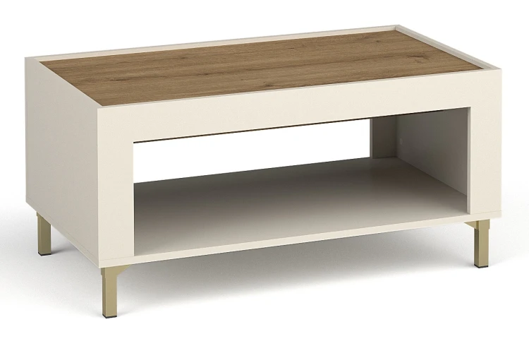 Wohnzimmer Couchtisch Mossa MO9 Cashmere/Whiskyeiche