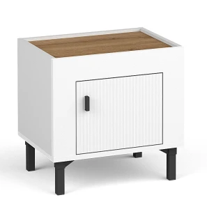 Schlafzimmer Nachttisch Mossa MO11 Weiß/Whiskyeiche