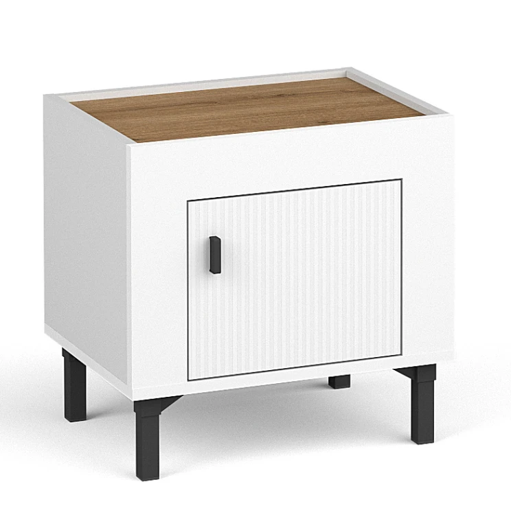 Schlafzimmer Nachttisch Mossa MO11 Weiß/Whiskyeiche