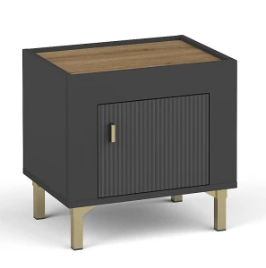 Schlafzimmer Nachttisch Mossa MO11 Schwarz/Whiskyeiche