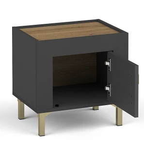 Schlafzimmer Nachttisch Mossa MO11 Schwarz/Whiskyeiche