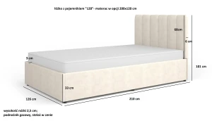 Jugendbett 120x200 Mossa MO12 Creme