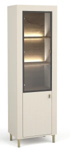 Vitrine mit LED Mossa MO3 Cashmere/Whiskyeiche