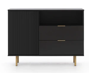 Kommode für das Wohnzimmer Nubia K1D2SZ Schwarz matt