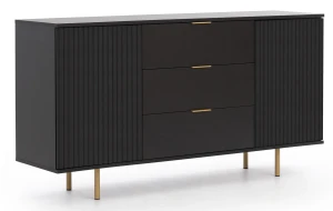 Kommode für das Wohnzimmer Nubia K2D3SZ Schwarz matt