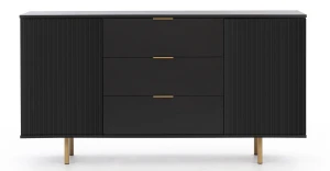 Kommode für das Wohnzimmer Nubia K2D3SZ Schwarz matt