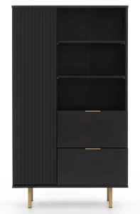Bücherregal für das Wohnzimmer Nubia R1D2SZ Schwarz matt