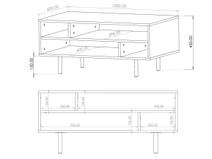 Couchtisch für das Wohnzimmer Nubia Schwarz matt