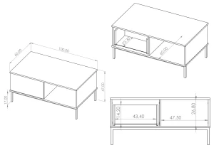 Couchtisch für das Wohnzimmer Querty Schwarz
