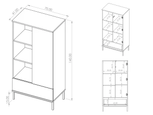 Bücherregal für das Wohnzimmer Querty Schwarz