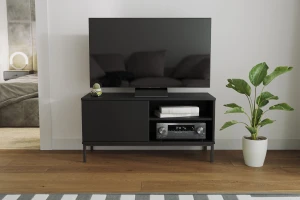 TV-Schrank für das Wohnzimmer mit 1 Tür Querty Schwarz