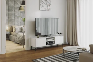 TV-Schrank für das Wohnzimmer mit 2 Türen Querty Weiß