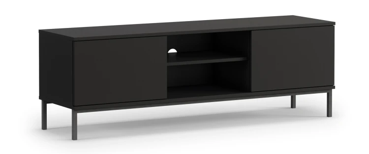 TV-Schrank für das Wohnzimmer mit 2 Türen Querty Schwarz