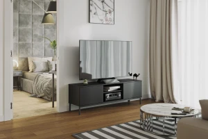 TV-Schrank für das Wohnzimmer mit 2 Türen Querty Schwarz