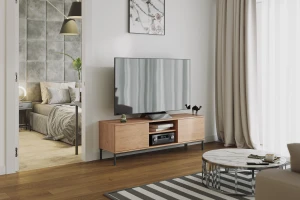 TV-Schrank für das Wohnzimmer mit 2 Türen Querty Hickory