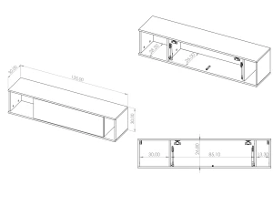 Hängeschrank für das Wohnzimmer Querty Hickory