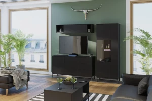 Vitrine für das Wohnzimmer Querty Schwarz
