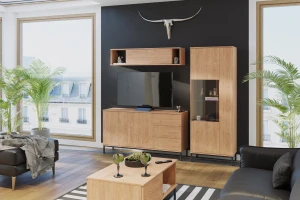Vitrine für das Wohnzimmer Querty Hickory
