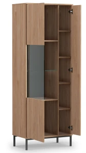 Vitrine für das Wohnzimmer mit LED Querty Weiß