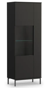 Vitrine für das Wohnzimmer mit LED Querty Schwarz