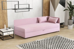Einzelbett mit Box Hirek 80x180 Rosa