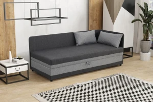 Einzelbett mit Box Hirek 90x200 Graphitgrau