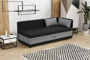 Einzelbett mit Box Hirek 80x200 Schwarz/Grau