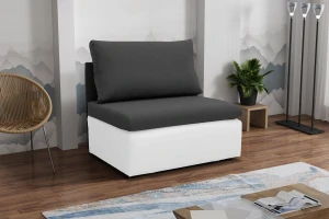 Kleines Einzelschlafsofa mit Bettkasten Toledo Graphit/Weiß